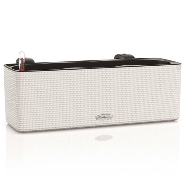 LECHUZA Planter CUBE color triple with Brackets White 13680