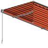 vidaXL Manual Retractable Awning with Blind 3x2.5m Orange&Brown