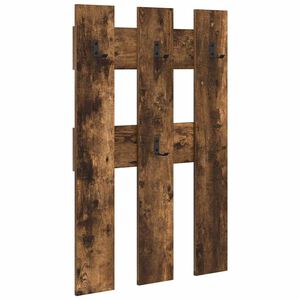 vidaXL Wall-Mounted Coat Rack Wall-Mounted Smoked Oak 65 x 3 x 100 cm