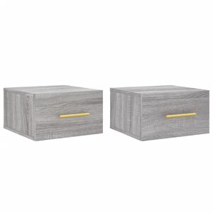 vidaXL Wall-mounted Bedside Cabinet | Set of 2 | Grey sonoma | Engineered wood