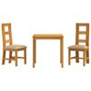 vidaXL Dining Set 3 pcs Beige Solid Oak Wood