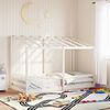 vidaXL Kids' Bed with Roof White 90x200 cm Solid Wood Pine