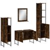 vidaXL 4 Piece Bathroom Cabinet Set Smoked Oak Engineered Wood