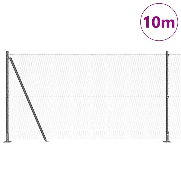 vidaXL Fence with Posts Grey 1.2 x 10 m PVC-coated steel