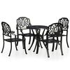 vidaXL 5 Piece Bistro Set Cast Aluminium Black