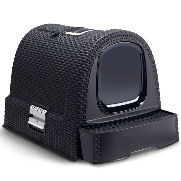 Curver Hooded Cat Litter Box 51x38.5x39.5 cm Anthracite 400460
