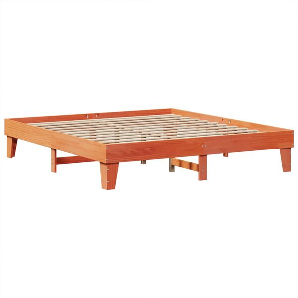 vidaXL Bed Frame without Mattress Wax Brown 180x200 cm Super King Solid Wood Pine