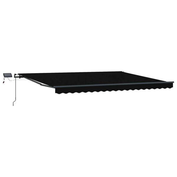 vidaXL Retractable Awning Manual Black 400 x 300 cm Fabric