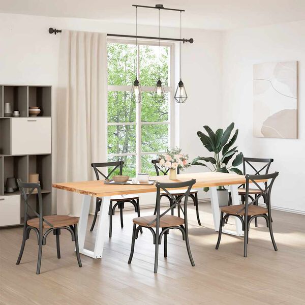 vidaXL Dining Table Legs U-Shaped 2 pcs White 50x(72-73) cm Steel