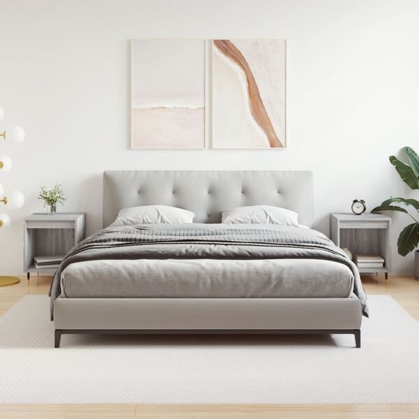 vidaXL Bedside Cabinets 2 pcs Grey Sonoma 40x35x50 cm Engineered Wood