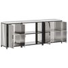 vidaXL Kitchen Storage Set with Shelf 3 pcs Silver Stainless Steel