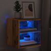 vidaXL TV Wall Cabinet with LED Lights Old Wood 30x28.5x30 cm