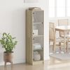 vidaXL Highboard with Glass Doors Sonoma Oak 35x37x142 cm