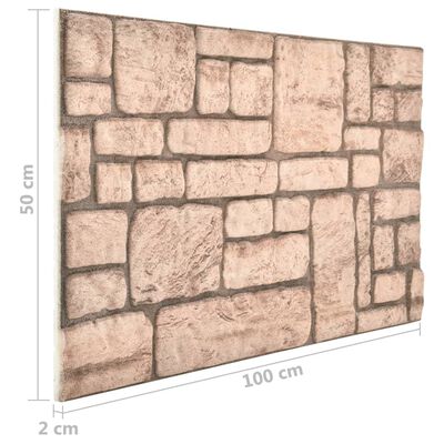 vidaXL 3D Wall Panels with Beige Brick Design 11 pcs EPS
