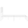 vidaXL Metal Bed Frame without Mattress with Headboard White 140x190cm