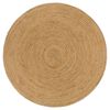 vidaXL Braided Rug Reversible Navy Blue and Natural 120 cm Jute Round