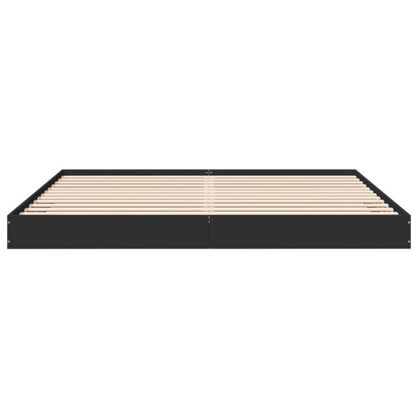 vidaXL Bed Frame without Mattress Black 180x200 cm Super King Engineered Wood