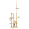 vidaXL Floor to Ceiling Cat Tree Beige 220-240 cm