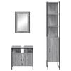 vidaXL 3 Piece Bathroom Furniture Set Grey Sonoma Engineered Wood