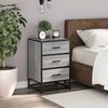 vidaXL Bedside Cabinet Grey Sonoma 40x34.5x60 cm Engineered Wood and Metal