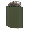 vidaXL Corner Planter Olive green 30 x 30 x 50 cm Steel