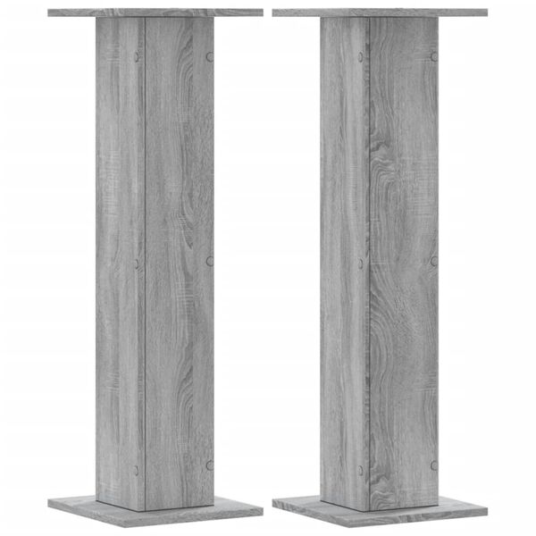 vidaXL Speaker Stands 2 pcs Grey Sonoma 30x30x95 cm Engineered Wood