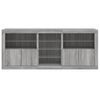 vidaXL Sideboard with LED Lights Grey Sonoma 181.5x37x67 cm