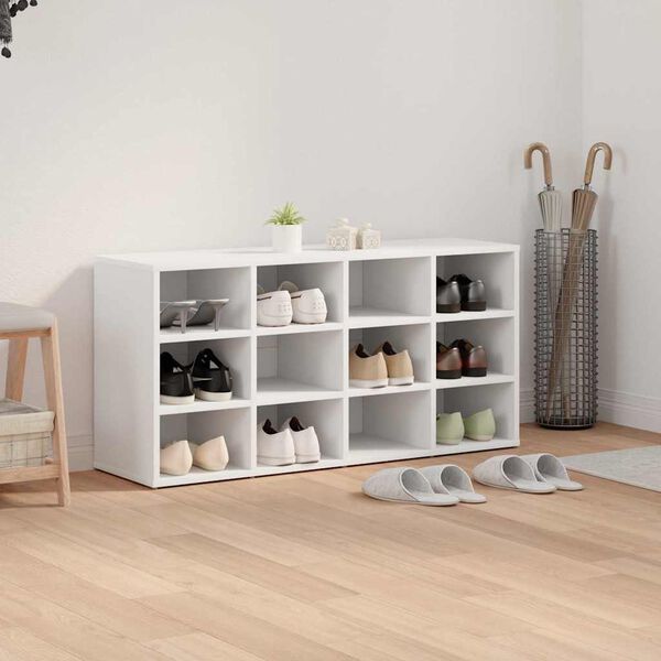 vidaXL Shoe Cabinet with Shelf White 103 x 30 x 51 cm Engineered Wood