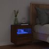 vidaXL TV Wall Cabinet with LED Lights Brown Oak 40x30x40 cm