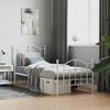 vidaXL Metal Bed Frame without Mattress with Footboard White 80x200cm