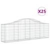 vidaXL Arched Gabion Baskets 25 pcs 200x30x60/80 cm Galvanised Iron