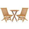 vidaXL 3 Piece Garden Dining Set Solid Wood Teak