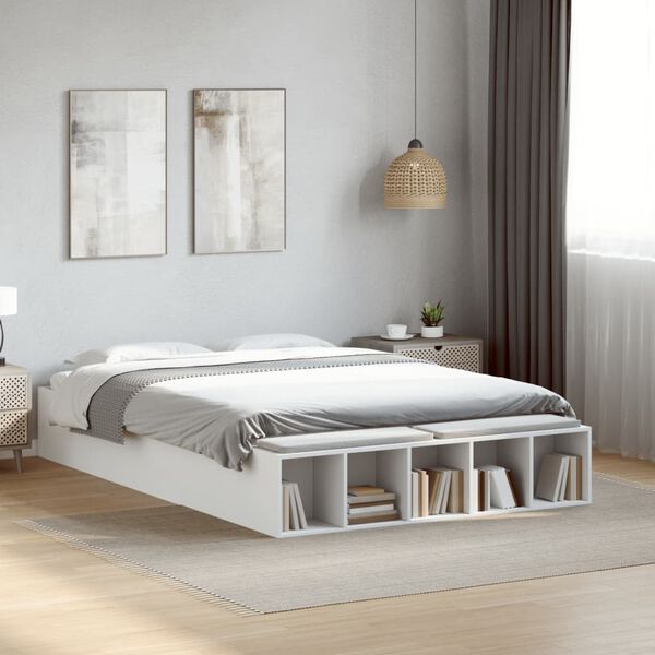 vidaXL Bed Frame without Mattress White 140x190 cm