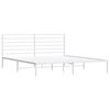 vidaXL Metal Bed Frame without Mattress with Headboard White 193x203cm