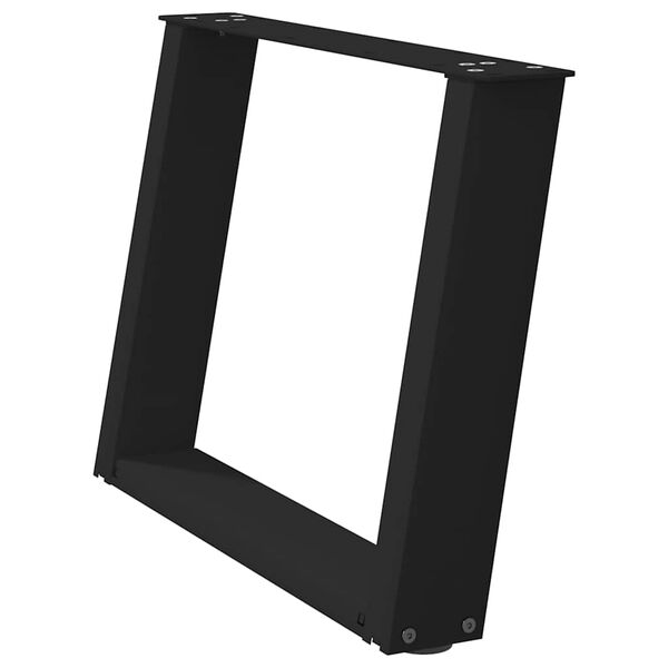 vidaXL Coffee Table Legs U-Shaped 2 pcs Black 70x(42-43) cm Steel