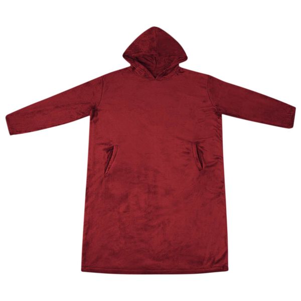 vidaXL Blanket Hoodie Bordeaux Red L Flannel