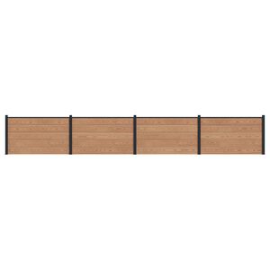 vidaXL Fence Panel 4 pcs WPC and Aluminium Brown