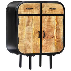 vidaXL Sideboard | Brown and Black | Solid mango wood, powder-coated iron