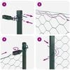 vidaXL Fence Post Green 100 x 0.6 m (13 mm mesh) Steel and PVC
