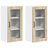 vidaXL Wall Glass Cabinet LUCCA 2 pcs Sonoma Oak Engineered Wood