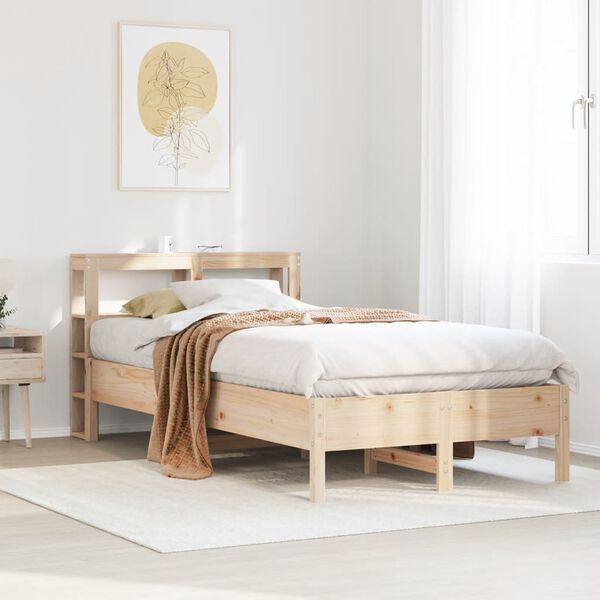 vidaXL Bed Frame without Mattress 75x190 cm Small Single Solid Wood Pine