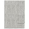 vidaXL 3-Door Wardrobe Concrete Grey 120x50x180 cm Engineered Wood