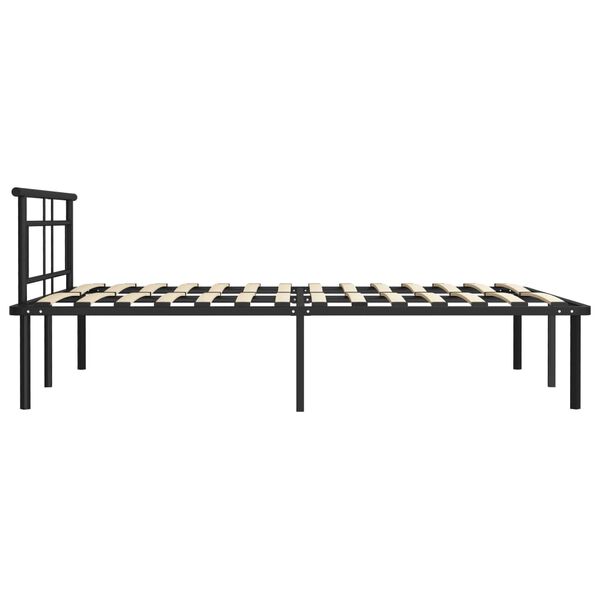 vidaXL Bed Frame without Mattress Black Metal 140x200cm