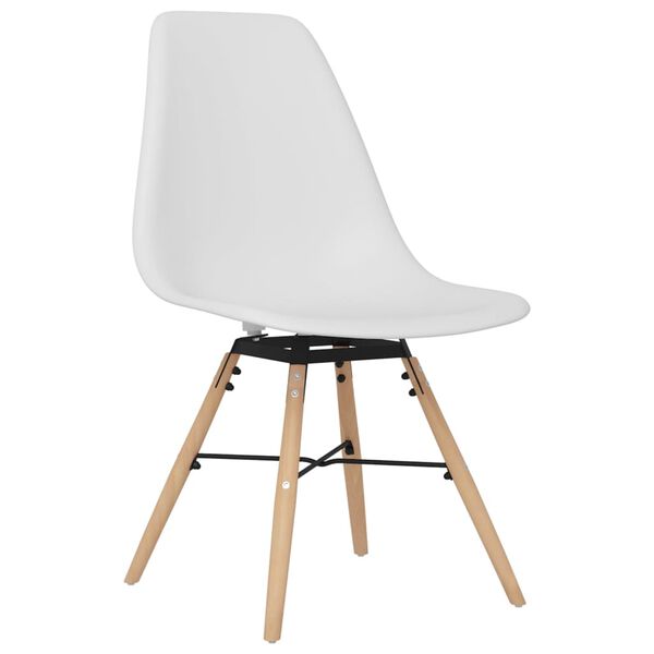 vidaXL Dining Chairs 4 pcs White PP