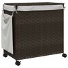 vidaXL Laundry Basket with Wheels Dark Brown 60x35x60.5 cm Rattan