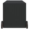 vidaXL Garden Storage Box with Wheels Black 283L Poly Rattan