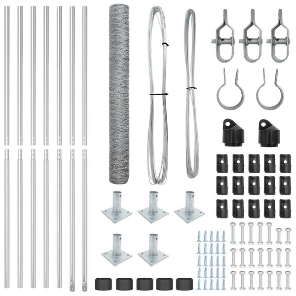 vidaXL Fence Post Silver 10 x 0.8 m (50 mm mesh) Steel