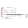 vidaXL Metal Bed Frame without Mattress with Headboard White 160x200cm