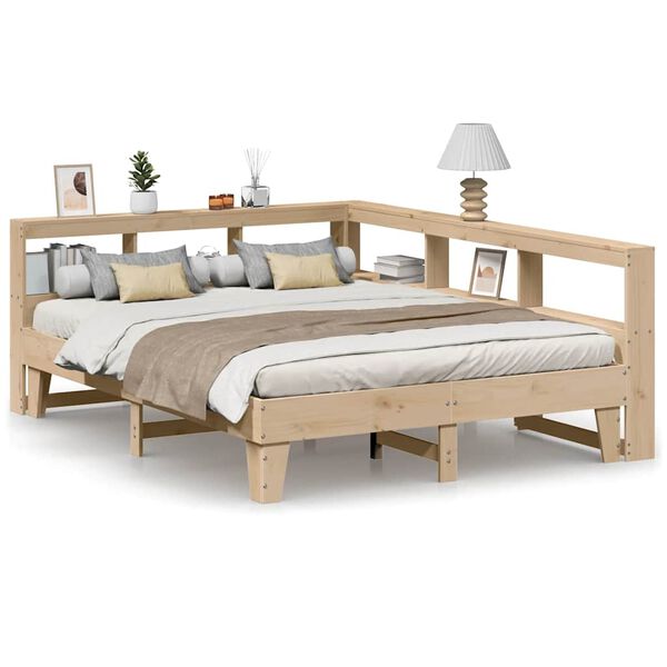 vidaXL Bookcase Bed without Mattress 140x200cm Solid Wood Pine