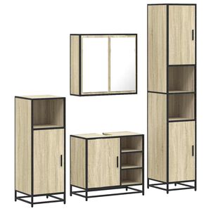 vidaXL 4&nbsp;Piece Bathroom Furniture Set&nbsp;Sonoma Oak Engineered Wood